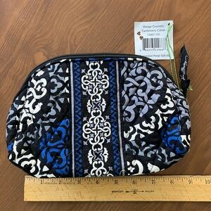 Vera Bradley Blue and Black Cosmetic Bag - Canterberry Cobalt Collection